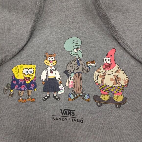 VANS Sandy Liang SpongeBob SquarePants Oversized French Terry Hoodie 90s Y2k - Picture 3 of 10